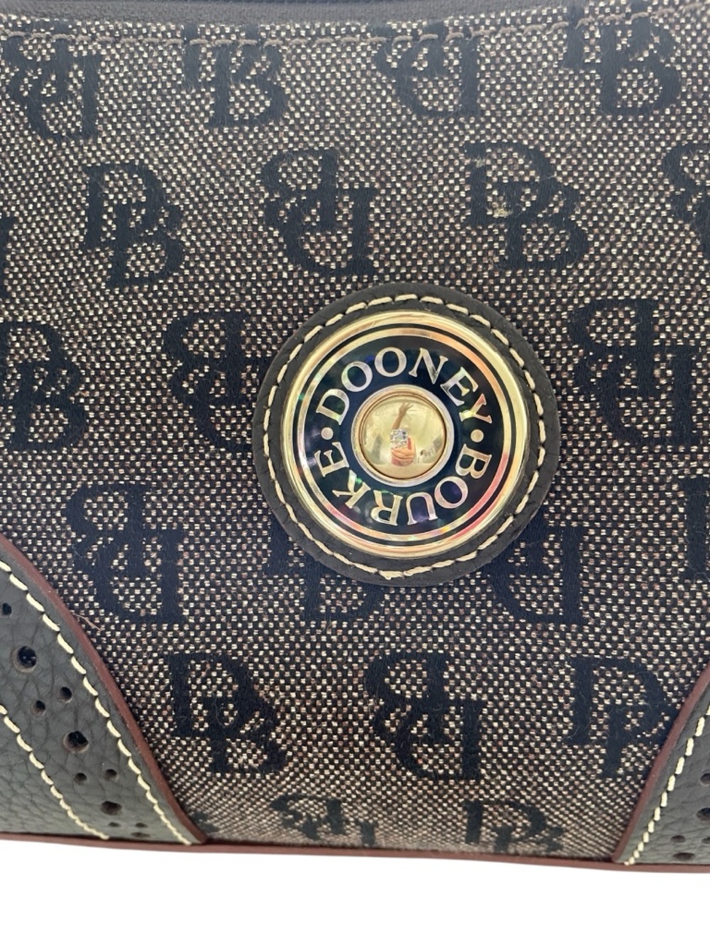 Dooney & Bourke Signature Jacquard and Leather Shoulder Bag - Picture 7 of 16